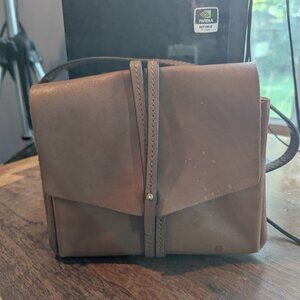 Vince Camuto Brown Leather Shoulder Bag